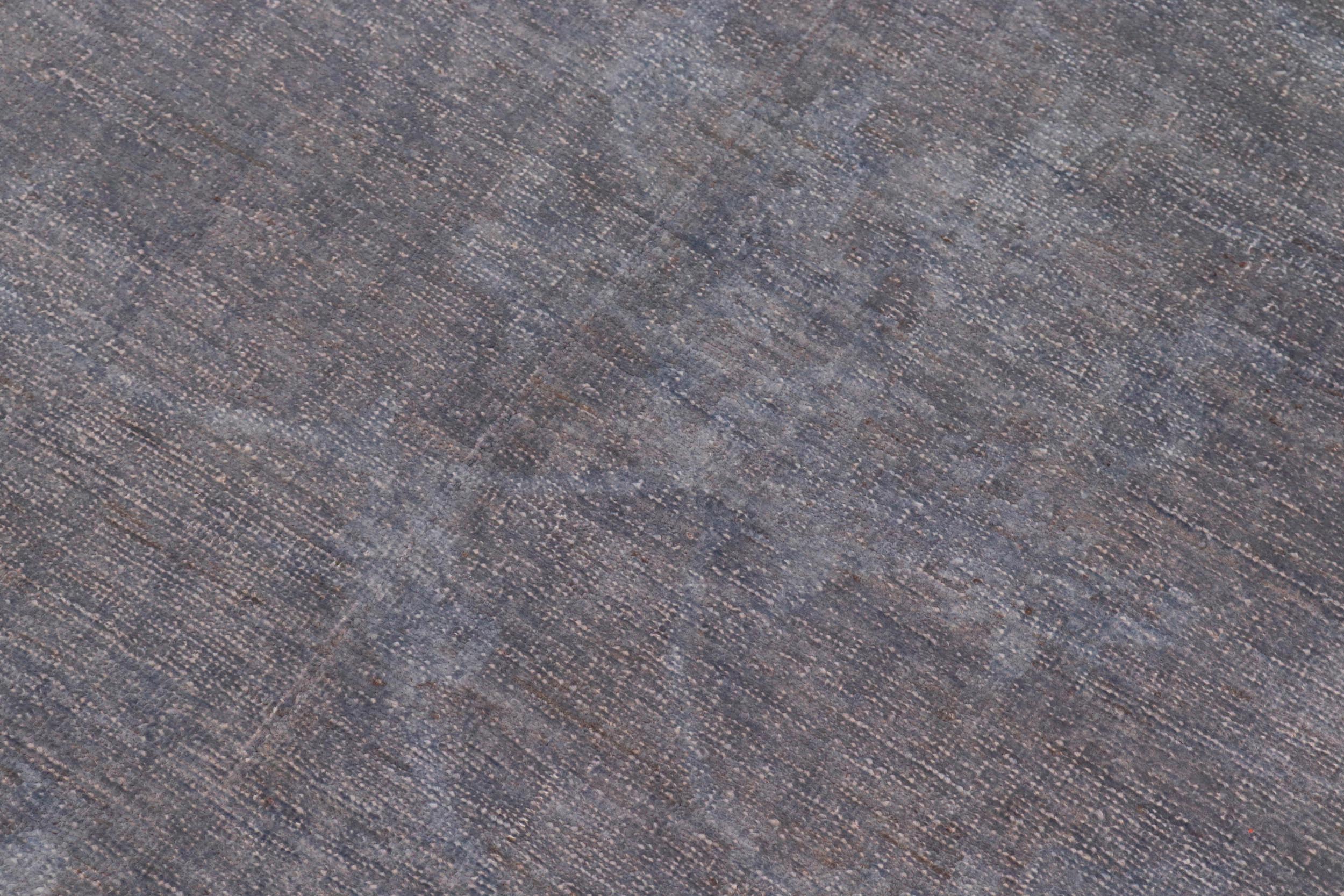 handmade Over Dyed Over Dyed Grayish Blu Gray Hand Knotted RECTANGLE 100% WOOL area rug 9' x 12'