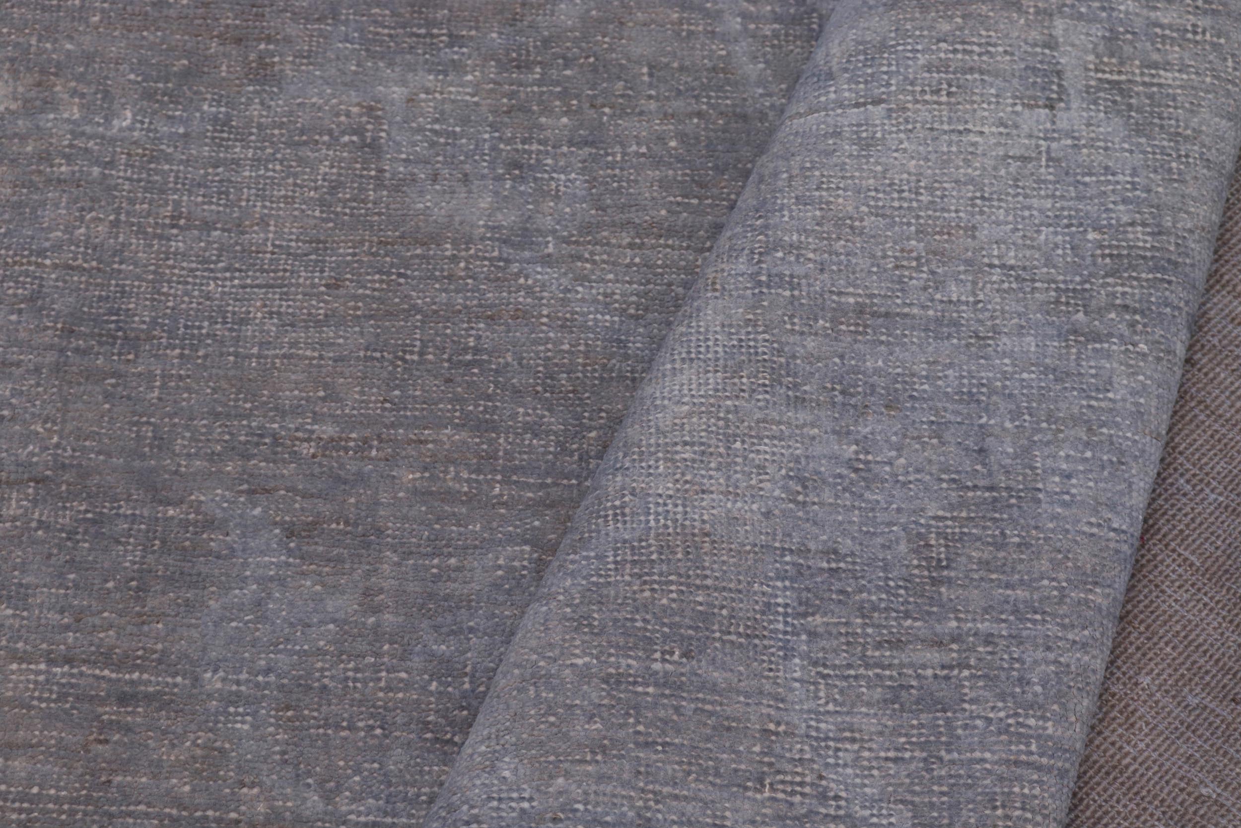 handmade Over Dyed Over Dyed Grayish Blu Gray Hand Knotted RECTANGLE 100% WOOL area rug 9' x 12'