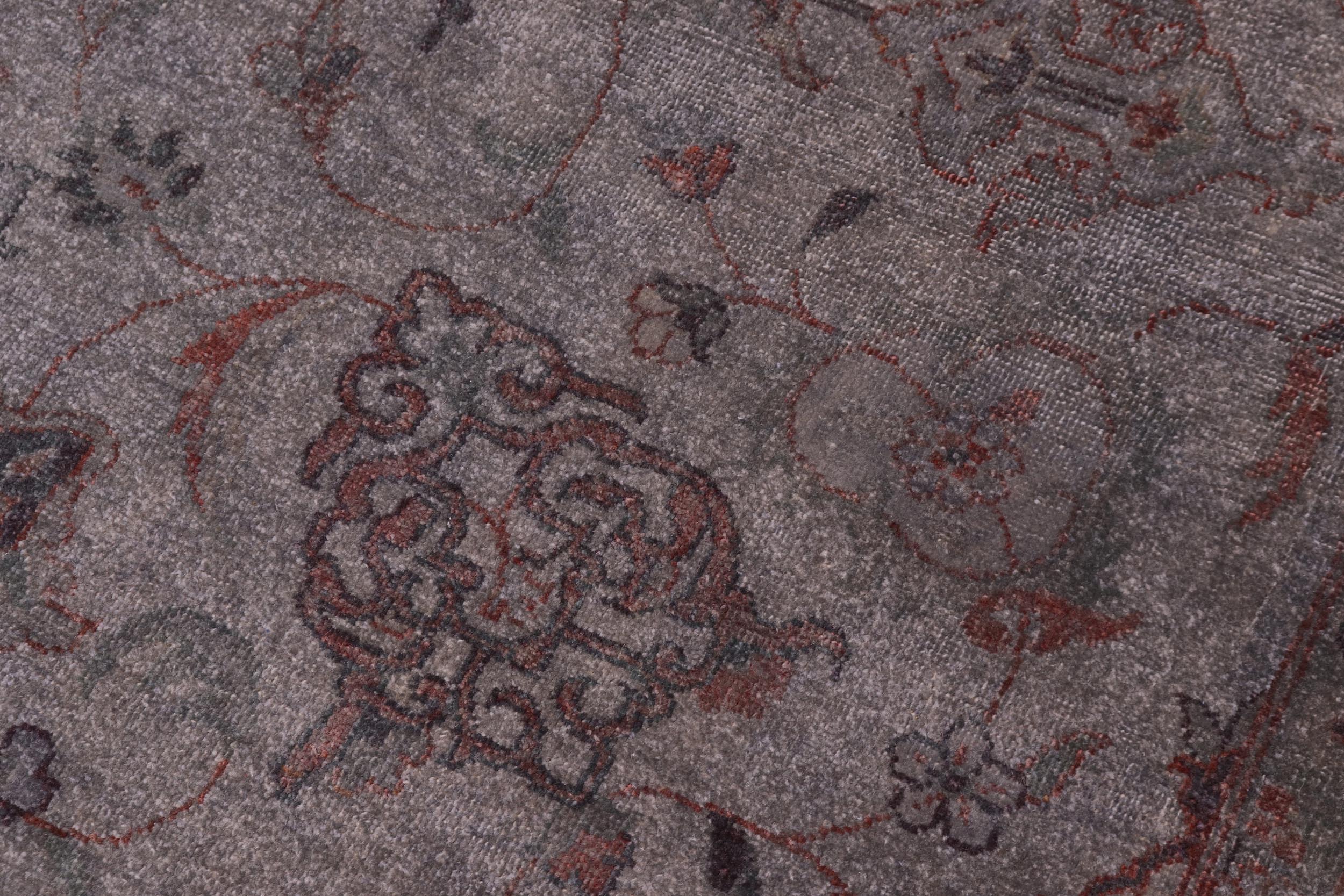 handmade Over Dyed Over Dyed Gray Peach Hand Knotted RECTANGLE 100% WOOL area rug 9' x 12'