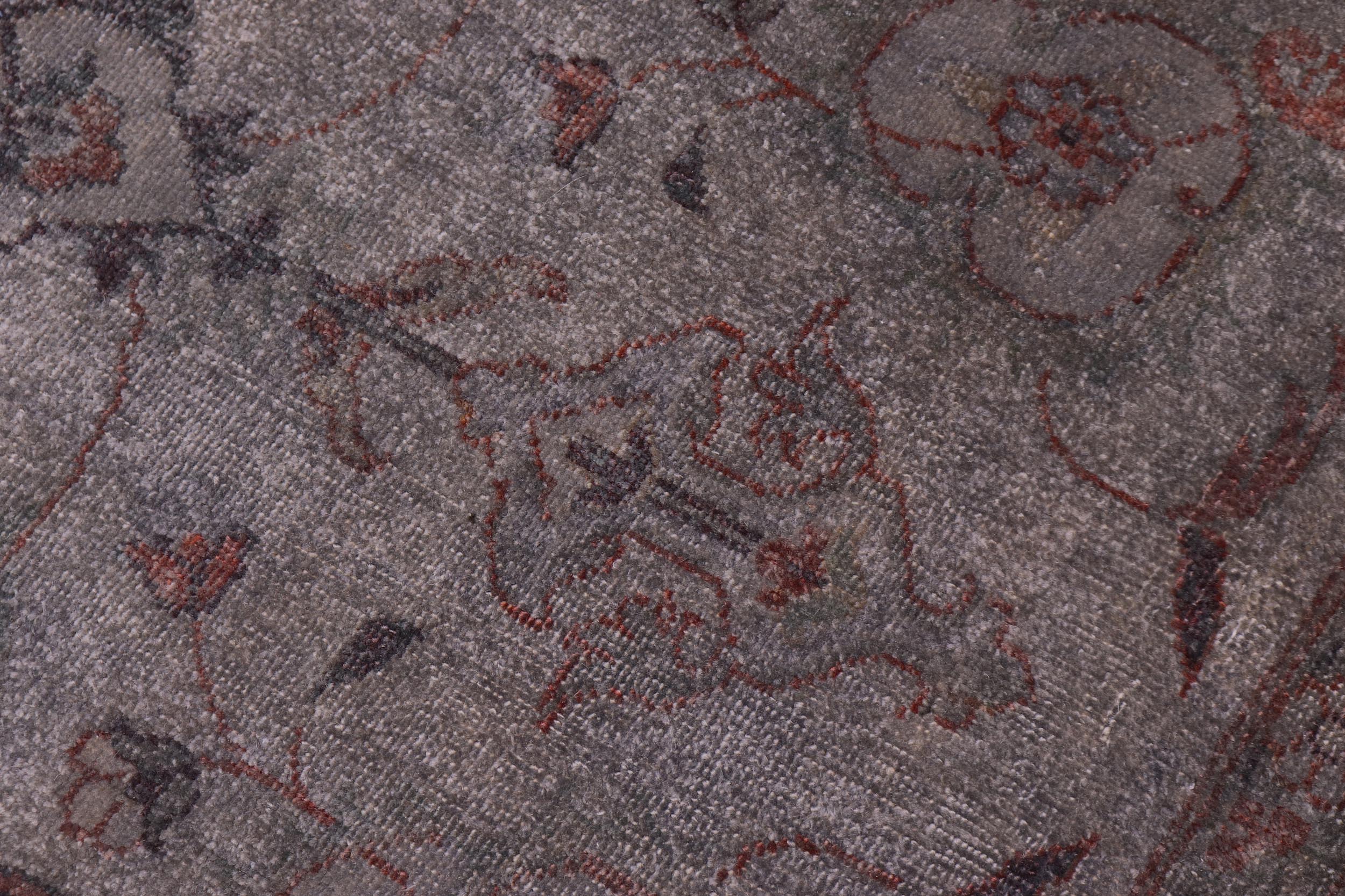 handmade Over Dyed Over Dyed Gray Peach Hand Knotted RECTANGLE 100% WOOL area rug 9' x 12'