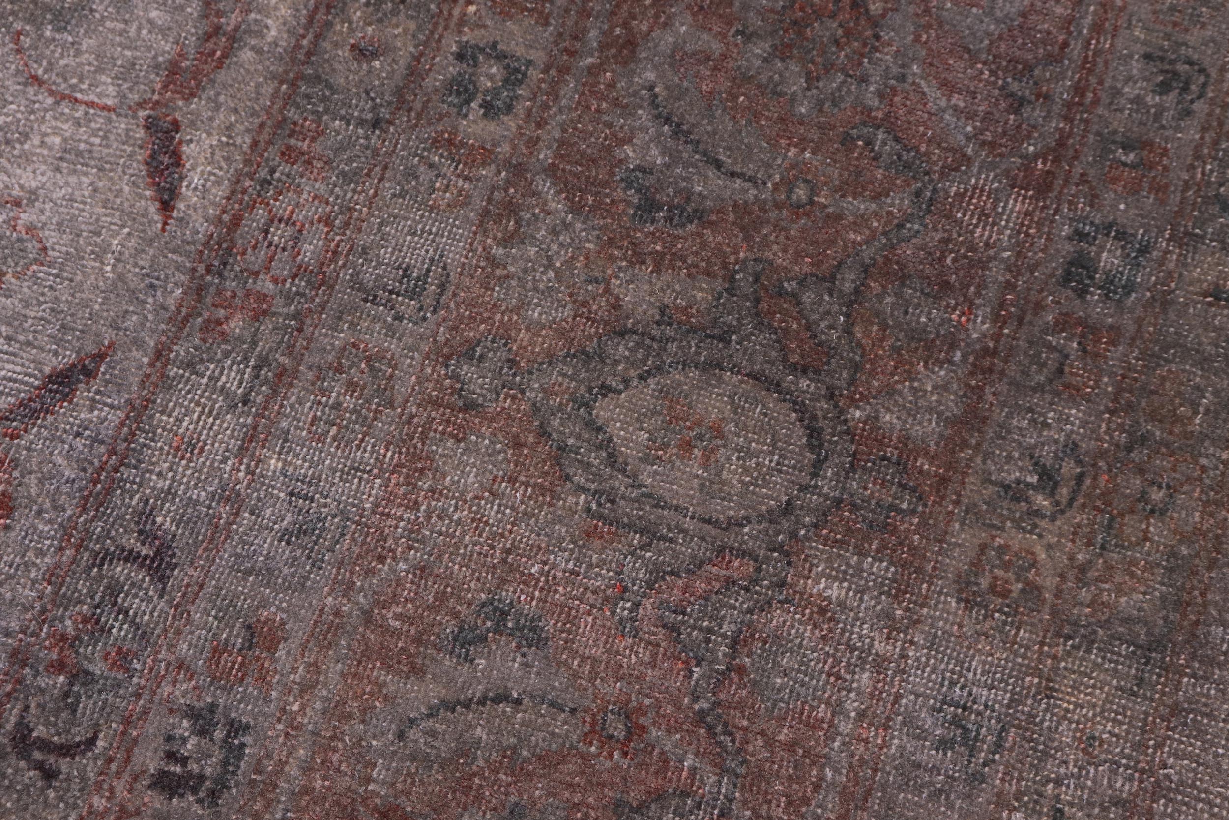 handmade Over Dyed Over Dyed Gray Peach Hand Knotted RECTANGLE 100% WOOL area rug 9' x 12'