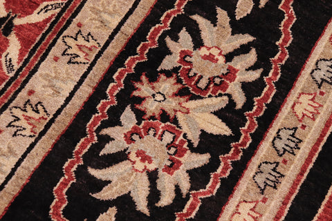 handmade Transitional Kafkaz Red Black Hand Knotted RECTANGLE 100% WOOL area rug 9' x 12'