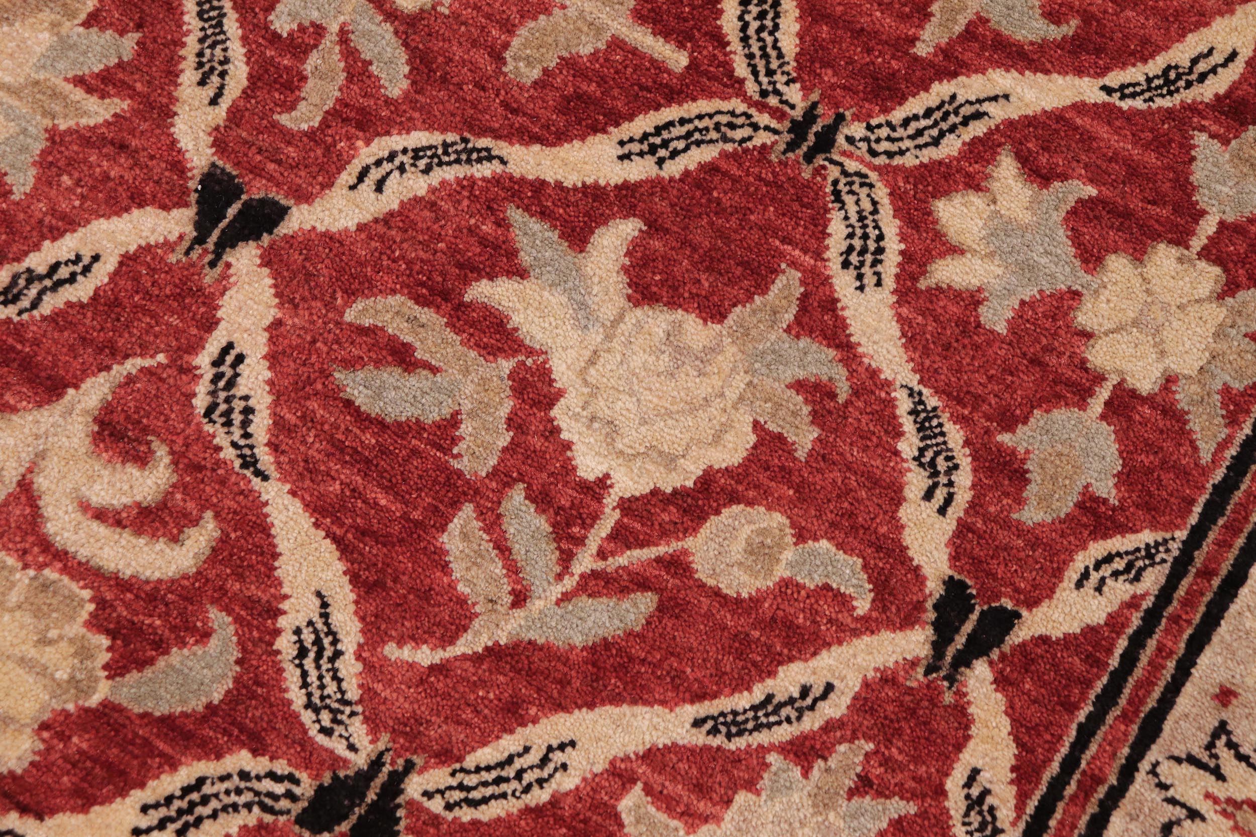 handmade Transitional Kafkaz Red Black Hand Knotted RECTANGLE 100% WOOL area rug 9' x 12'