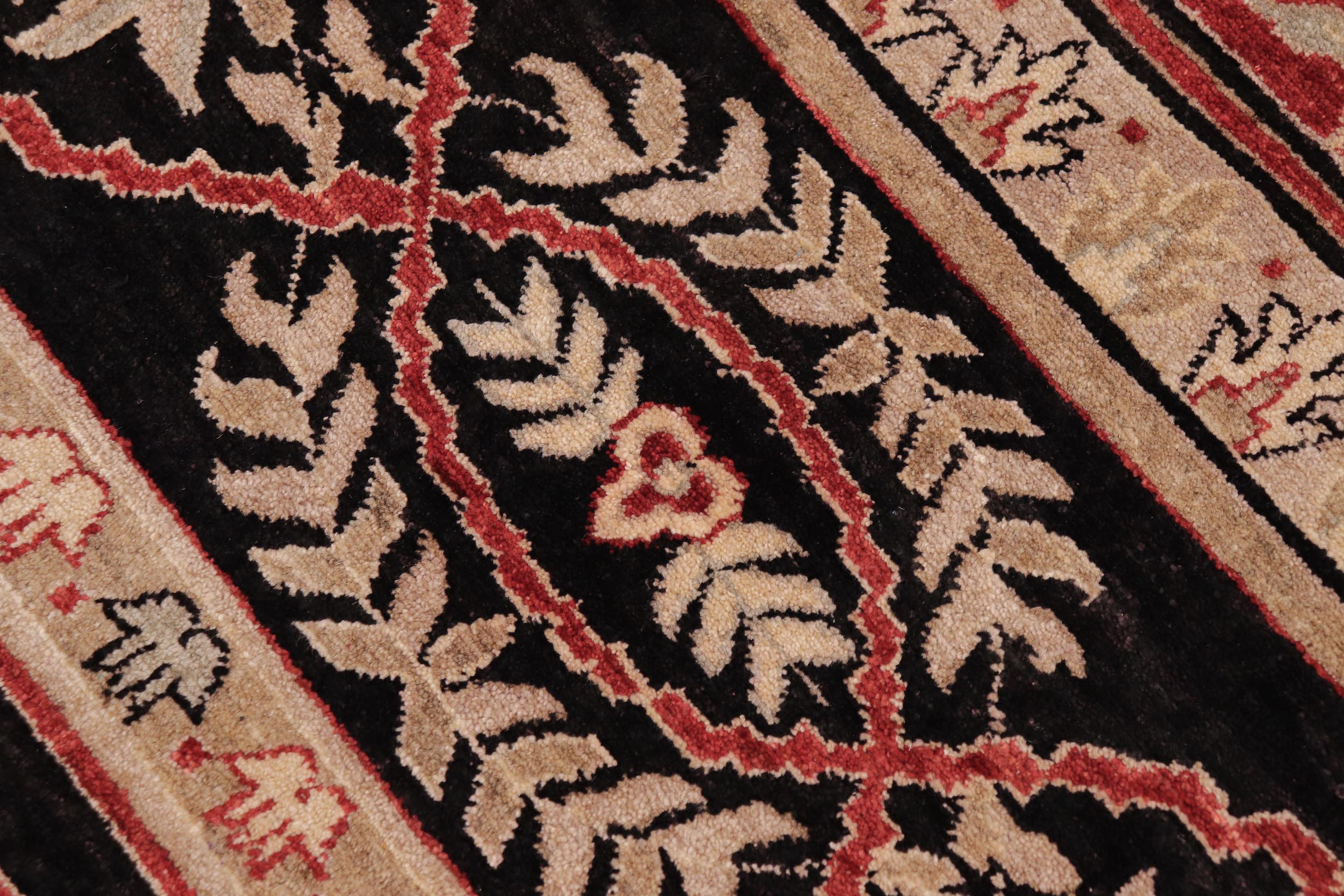 handmade Transitional Kafkaz Red Black Hand Knotted RECTANGLE 100% WOOL area rug 9' x 12'
