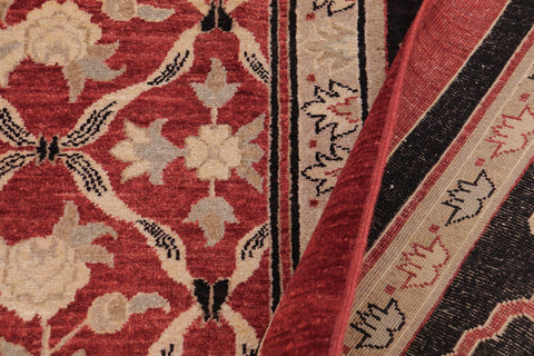 handmade Transitional Kafkaz Red Black Hand Knotted RECTANGLE 100% WOOL area rug 9' x 12'