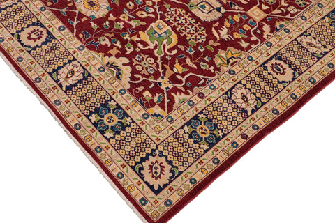 handmade Traditional Kafkaz Red Blue Hand Knotted RECTANGLE 100% WOOL area rug 9x13