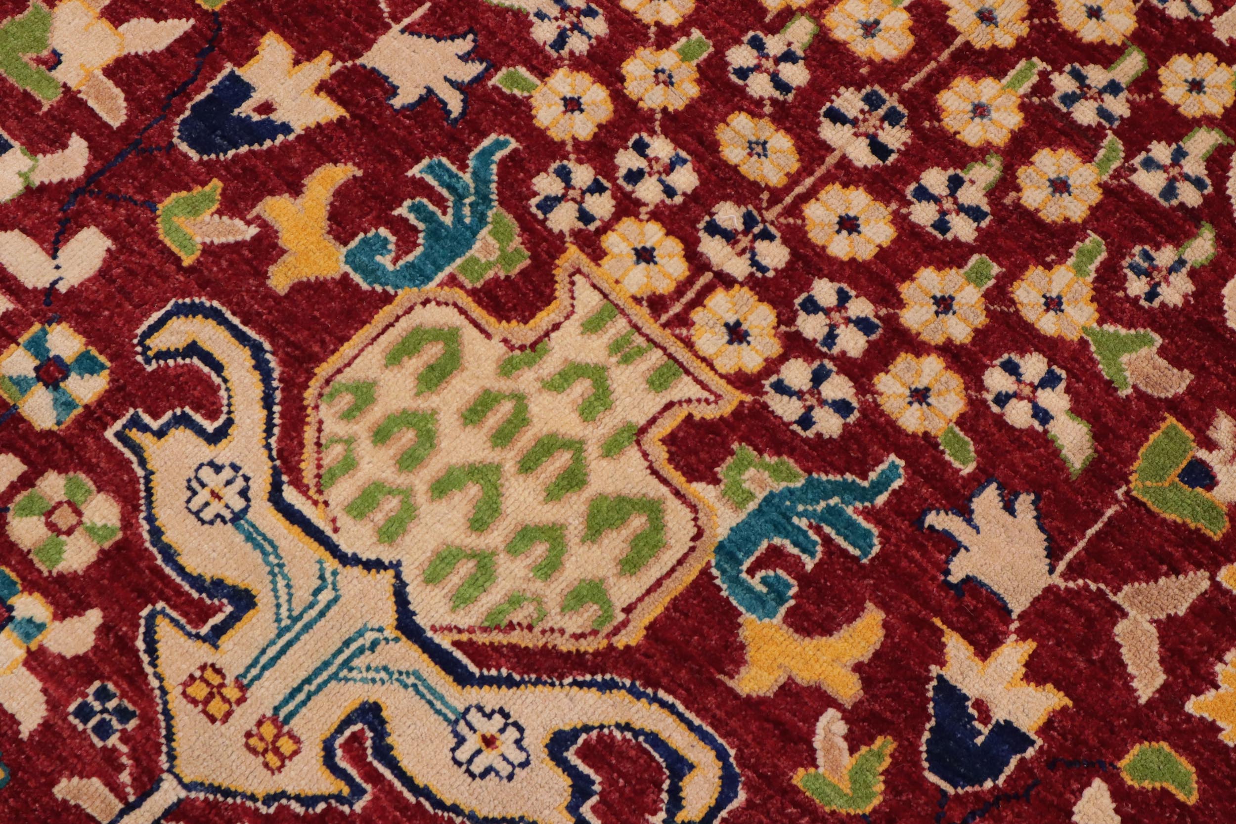 handmade Traditional Kafkaz Red Blue Hand Knotted RECTANGLE 100% WOOL area rug 9x13