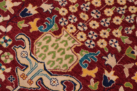 handmade Traditional Kafkaz Red Blue Hand Knotted RECTANGLE 100% WOOL area rug 9x13