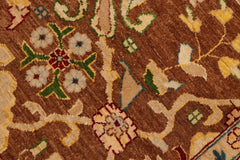 handmade Traditional Kafkaz Brown Beige Hand Knotted RECTANGLE 100% WOOL area rug 9X12