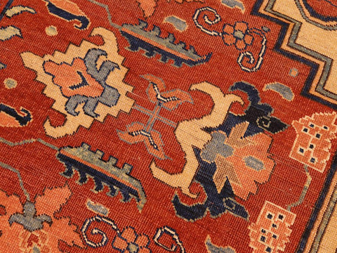 handmade Traditional Antique Tan Orange Hand Knotted RECTANGLE 100% WOOL area rug 8x10