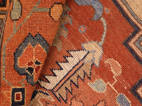 handmade Traditional Antique Tan Orange Hand Knotted RECTANGLE 100% WOOL area rug 8x10