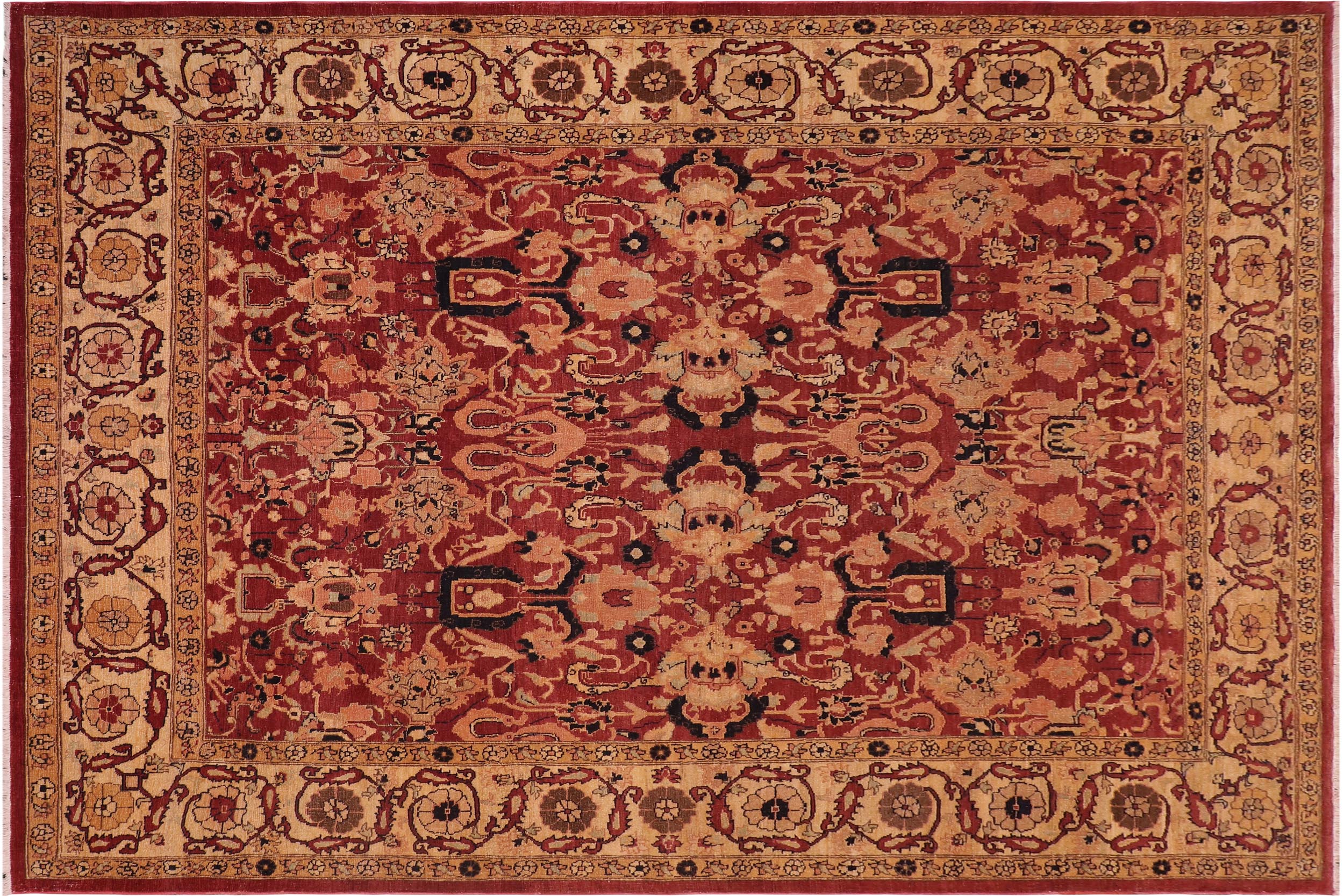 handmade Traditional Antique Rust Gold Hand Knotted RECTANGLE 100% WOOL area rug 8x10