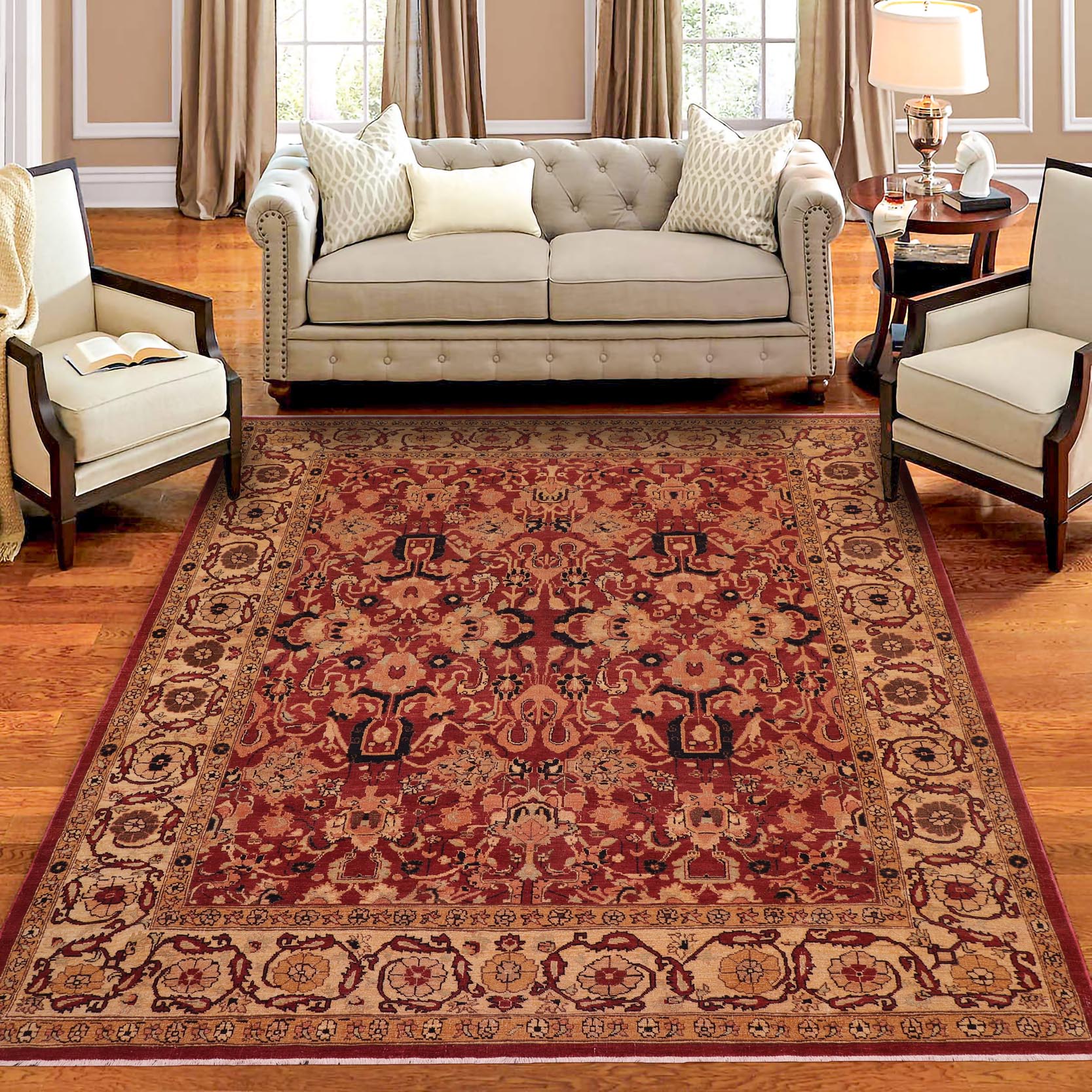 handmade Traditional Antique Rust Gold Hand Knotted RECTANGLE 100% WOOL area rug 8x10