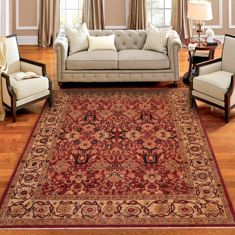 handmade Traditional Antique Rust Gold Hand Knotted RECTANGLE 100% WOOL area rug 8x10