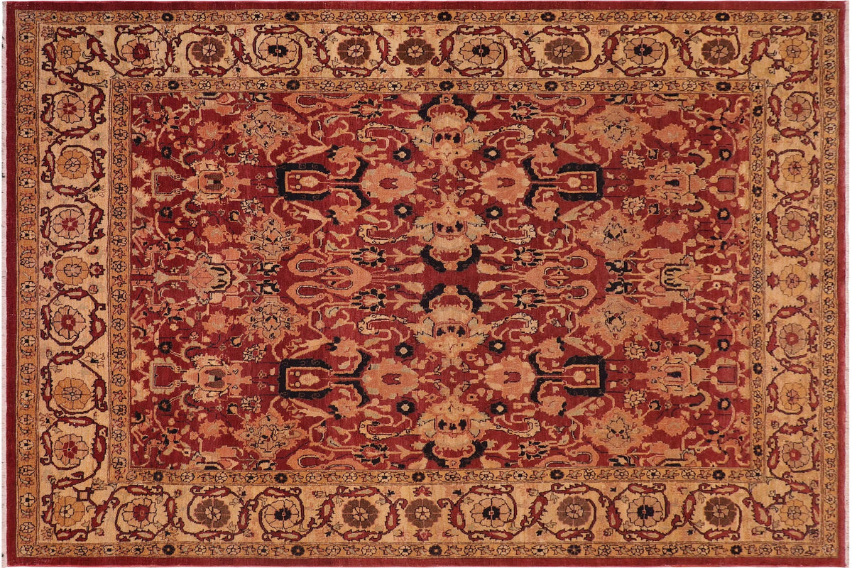 handmade Traditional Antique Rust Gold Hand Knotted RECTANGLE 100% WOOL area rug 8x10