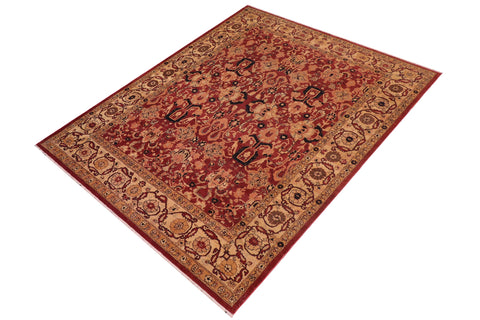 handmade Traditional Antique Rust Gold Hand Knotted RECTANGLE 100% WOOL area rug 8x10