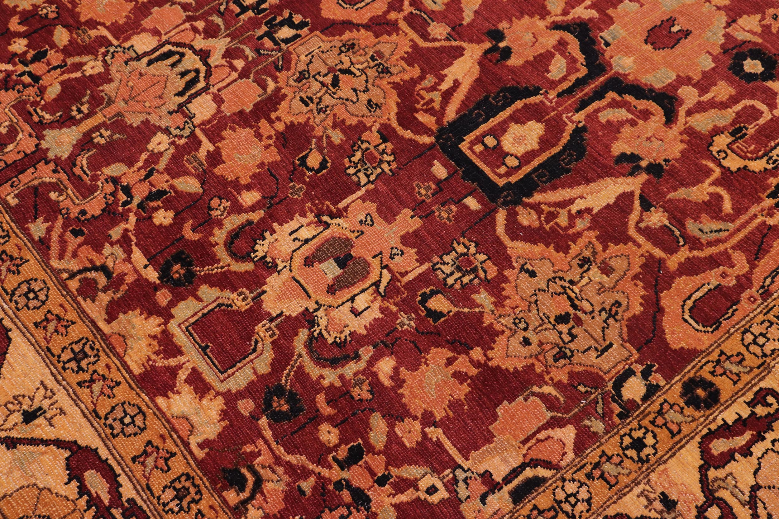 handmade Traditional Antique Rust Gold Hand Knotted RECTANGLE 100% WOOL area rug 8x10