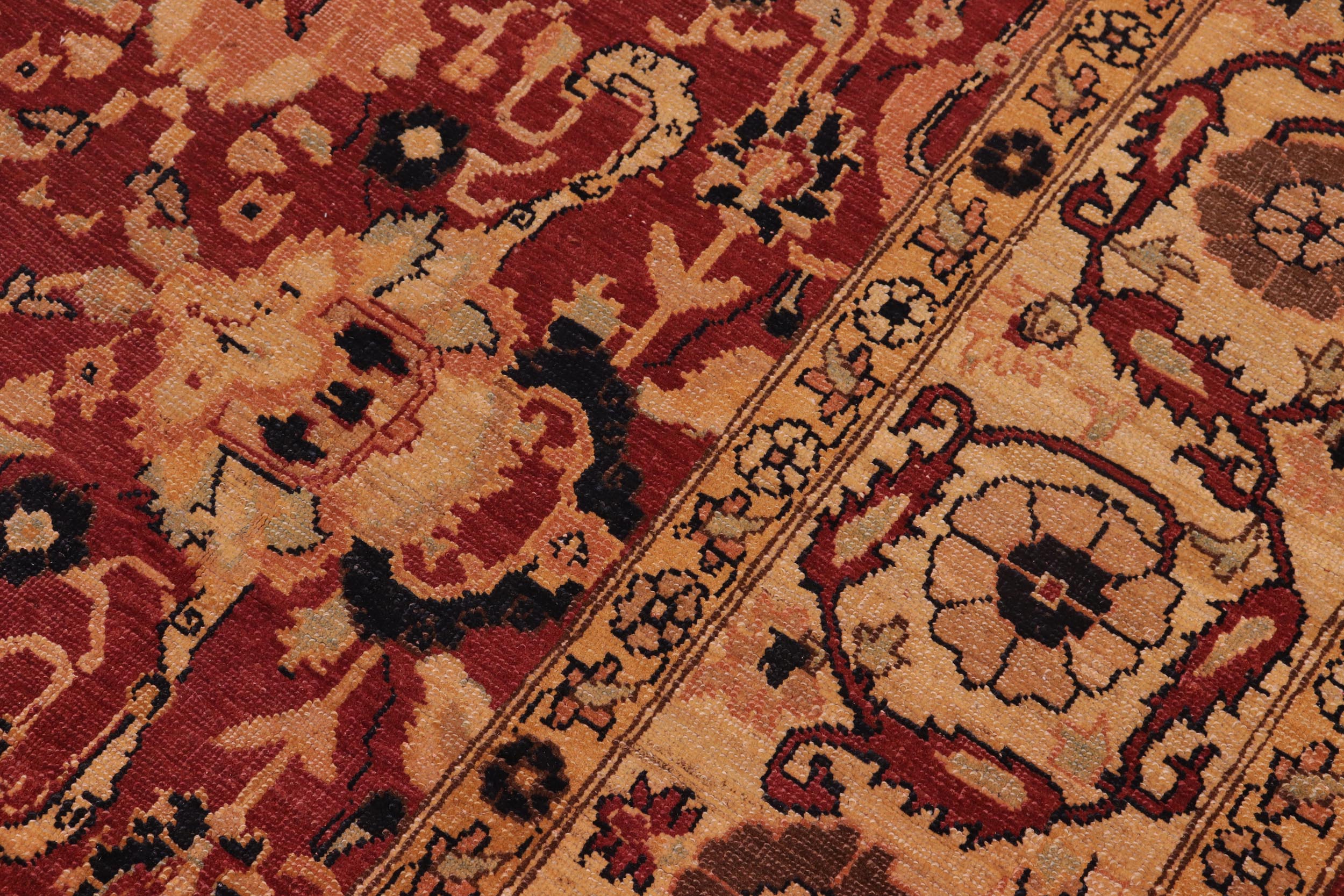 handmade Traditional Antique Rust Gold Hand Knotted RECTANGLE 100% WOOL area rug 8x10