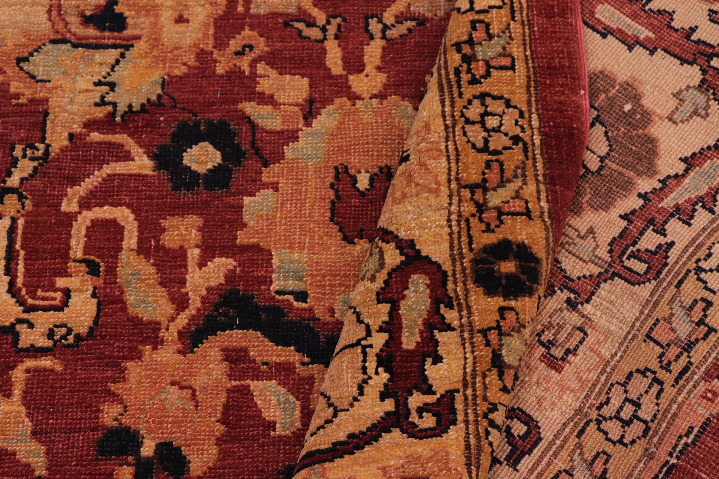 handmade Traditional Antique Rust Gold Hand Knotted RECTANGLE 100% WOOL area rug 8x10