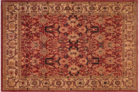 handmade Traditional Antique Rust Gold Hand Knotted RECTANGLE 100% WOOL area rug 8x10