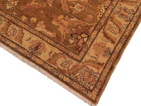 handmade Traditional Antique Gold Ivory Hand Knotted RECTANGLE 100% WOOL area rug 8x10