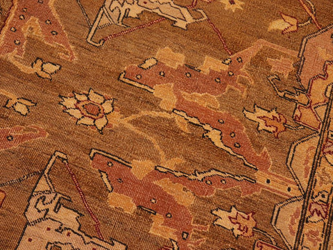 handmade Traditional Antique Gold Ivory Hand Knotted RECTANGLE 100% WOOL area rug 8x10