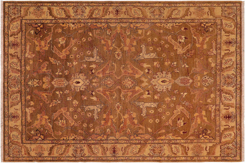 handmade Traditional Antique Gold Ivory Hand Knotted RECTANGLE 100% WOOL area rug 8x10