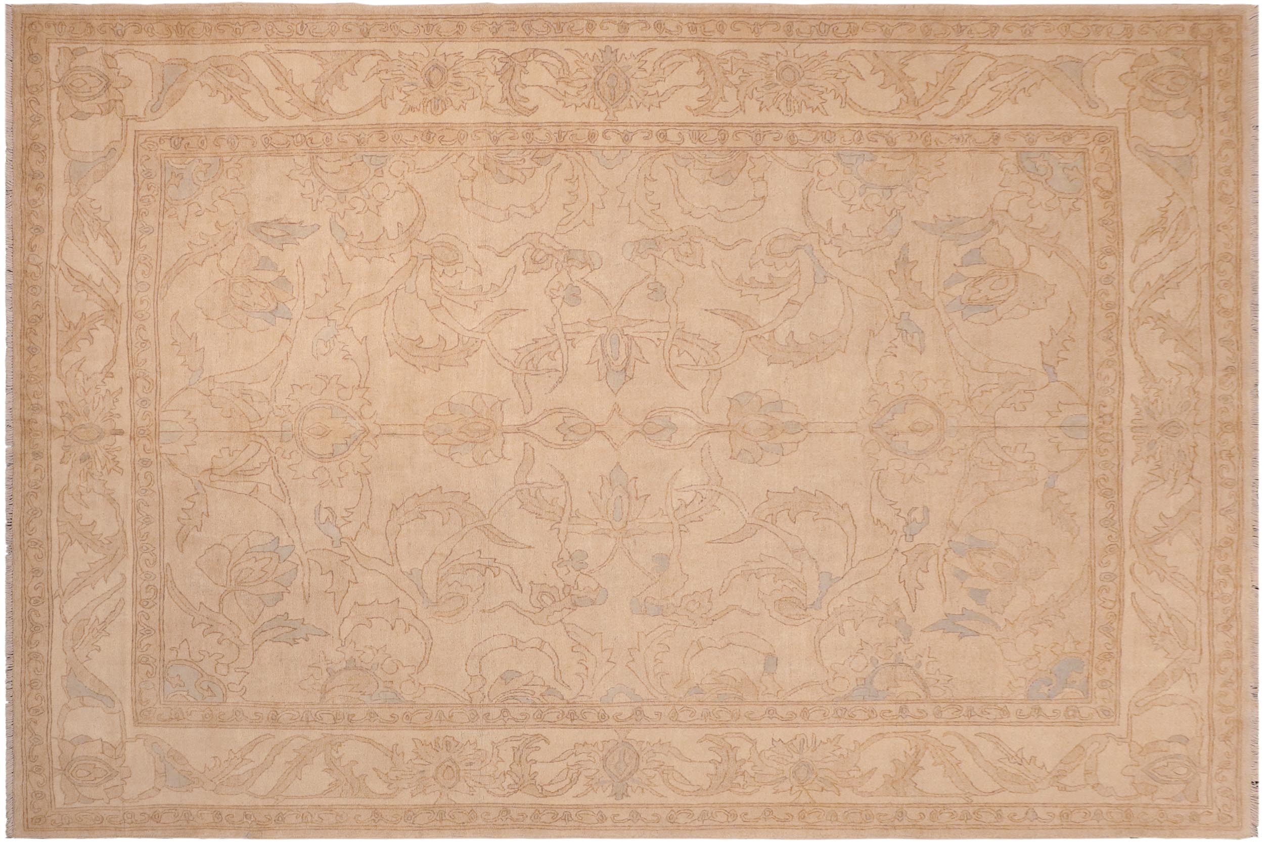 handmade Traditional Kafkaz Beige Lt. Brown Hand Knotted RECTANGLE 100% WOOL area rug 8x10