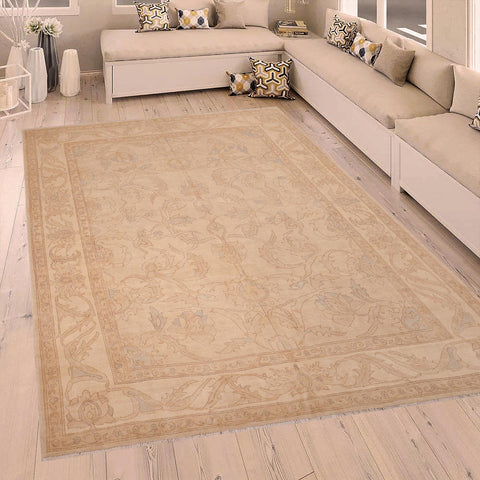 handmade Traditional Kafkaz Beige Lt. Brown Hand Knotted RECTANGLE 100% WOOL area rug 8x10