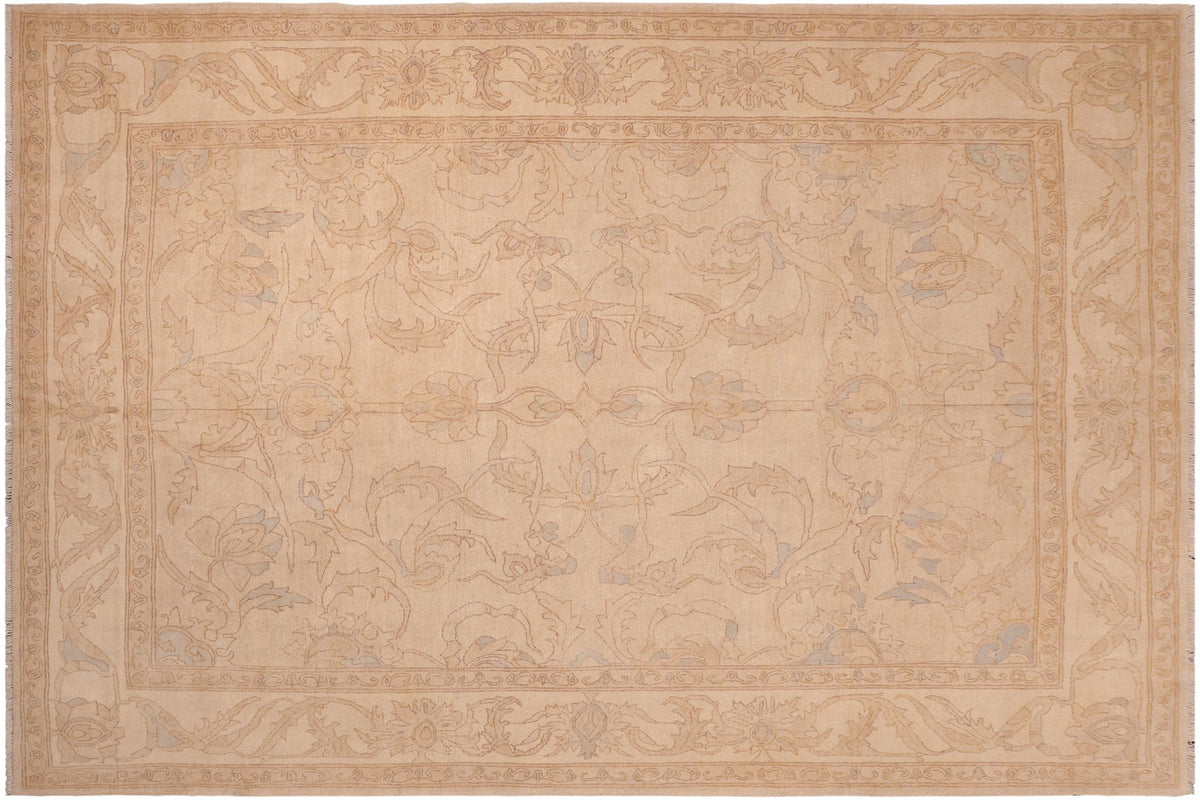 handmade Traditional Kafkaz Beige Lt. Brown Hand Knotted RECTANGLE 100% WOOL area rug 8x10