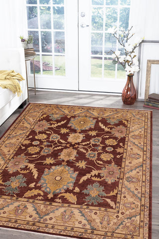 handmade Traditional Kafkaz Red Tan Hand Knotted RECTANGLE 100% WOOL area rug 8x10