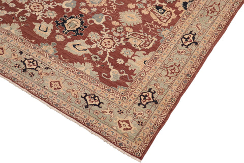 handmade Traditional Kafkaz Rust Blue Hand Knotted RECTANGLE 100% WOOL area rug 8x10