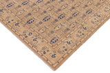 handmade Transitional Kafkaz Tan Blue Hand Knotted RECTANGLE 100% WOOL area rug 8 x 10