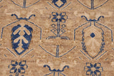 handmade Transitional Kafkaz Tan Blue Hand Knotted RECTANGLE 100% WOOL area rug 8 x 10
