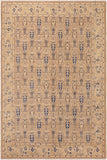 handmade Transitional Kafkaz Tan Blue Hand Knotted RECTANGLE 100% WOOL area rug 8 x 10