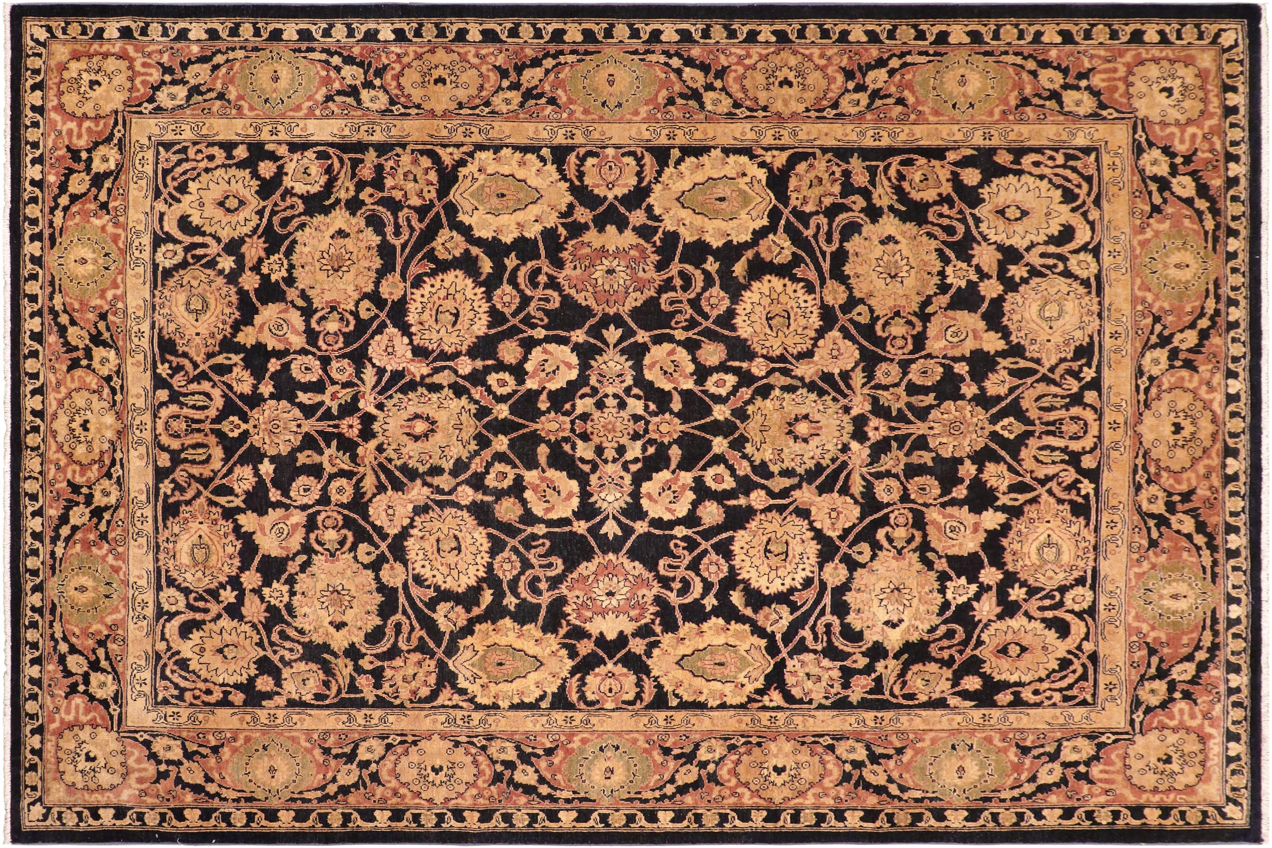 handmade Traditional Kafkaz Blue Rust Hand Knotted RECTANGLE 100% WOOL area rug 8x11