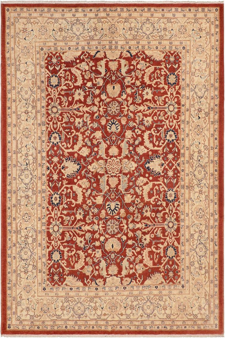 handmade Traditional Kafkaz Rust Beige Hand Knotted RECTANGLE 100% WOOL area rug 8 x 9