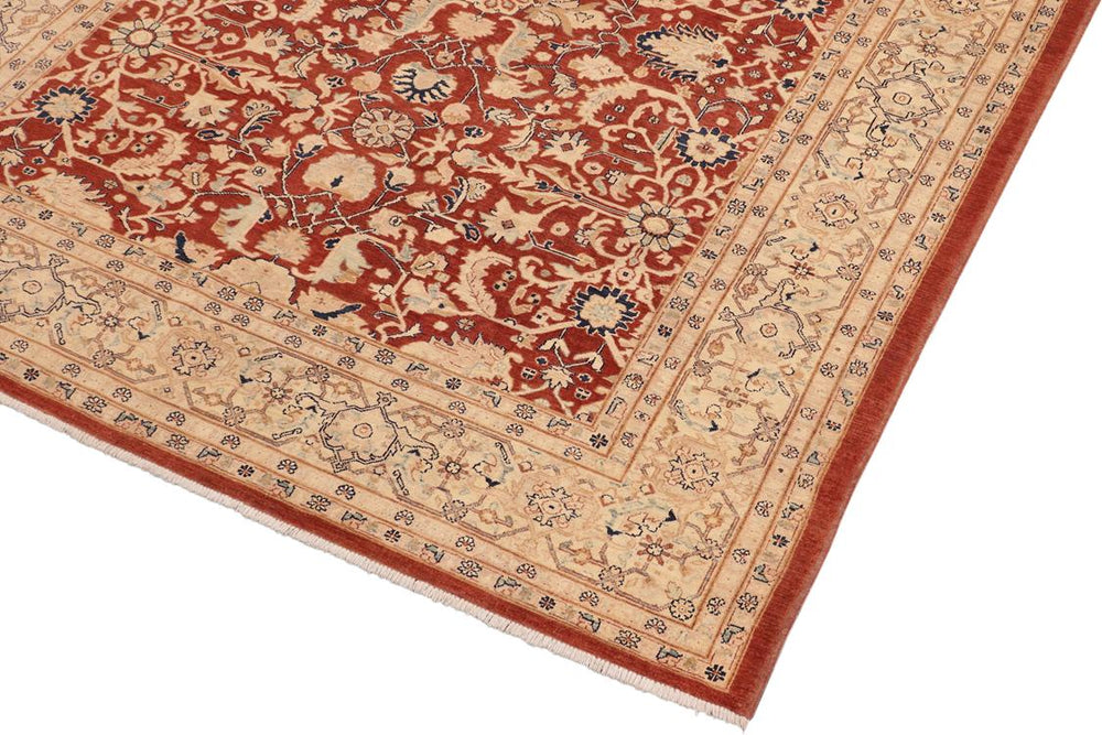 handmade Traditional Kafkaz Rust Beige Hand Knotted RECTANGLE 100% WOOL area rug 8 x 9