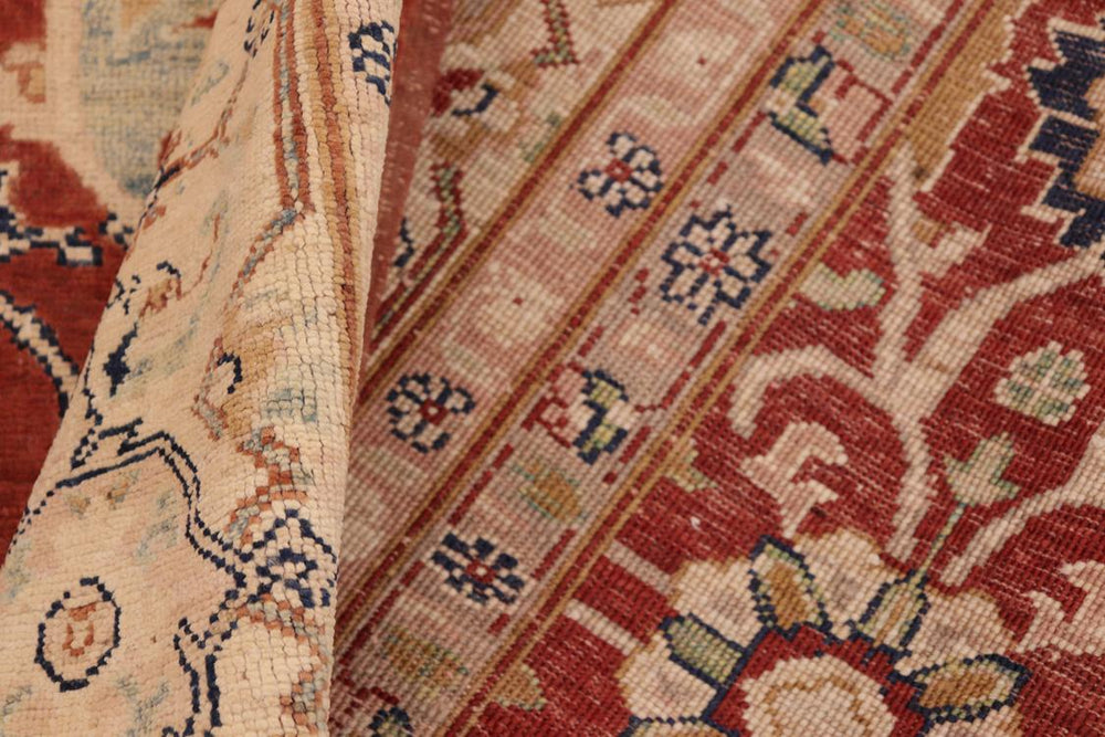 handmade Traditional Kafkaz Rust Beige Hand Knotted RECTANGLE 100% WOOL area rug 8 x 9