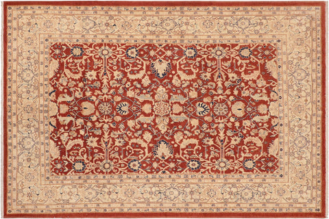 handmade Traditional Kafkaz Rust Beige Hand Knotted RECTANGLE 100% WOOL area rug 8x9