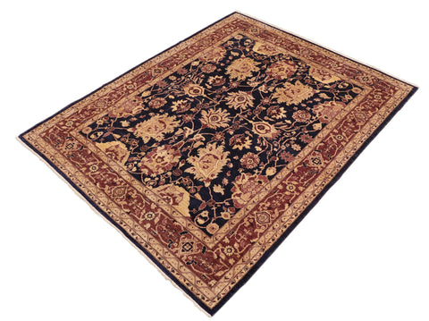 handmade Traditional Kafkaz Blue Red Hand Knotted RECTANGLE 100% WOOL area rug 8x10