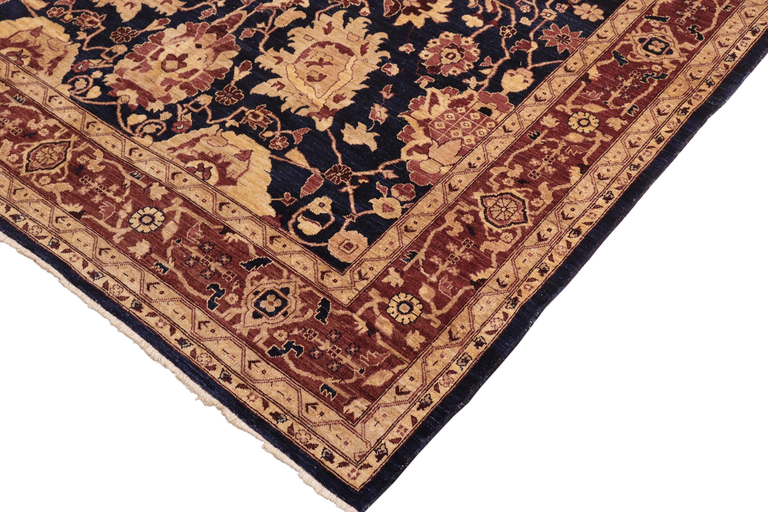 handmade Traditional Kafkaz Blue Red Hand Knotted RECTANGLE 100% WOOL area rug 8x10