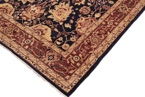 handmade Traditional Kafkaz Blue Red Hand Knotted RECTANGLE 100% WOOL area rug 8x10