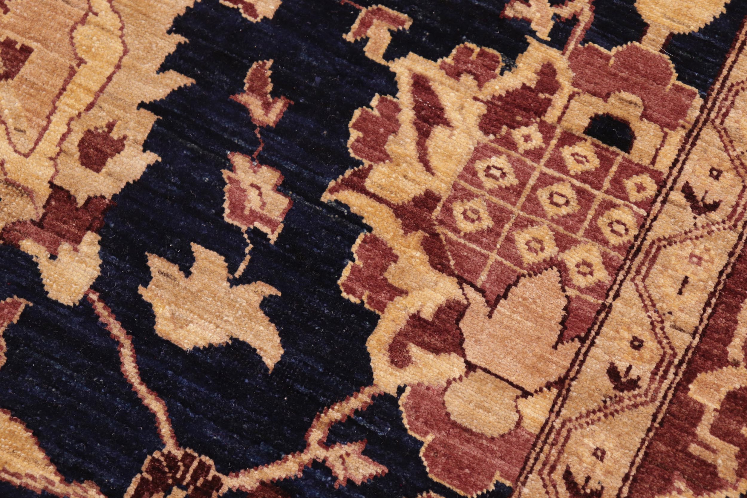 handmade Traditional Kafkaz Blue Red Hand Knotted RECTANGLE 100% WOOL area rug 8x10