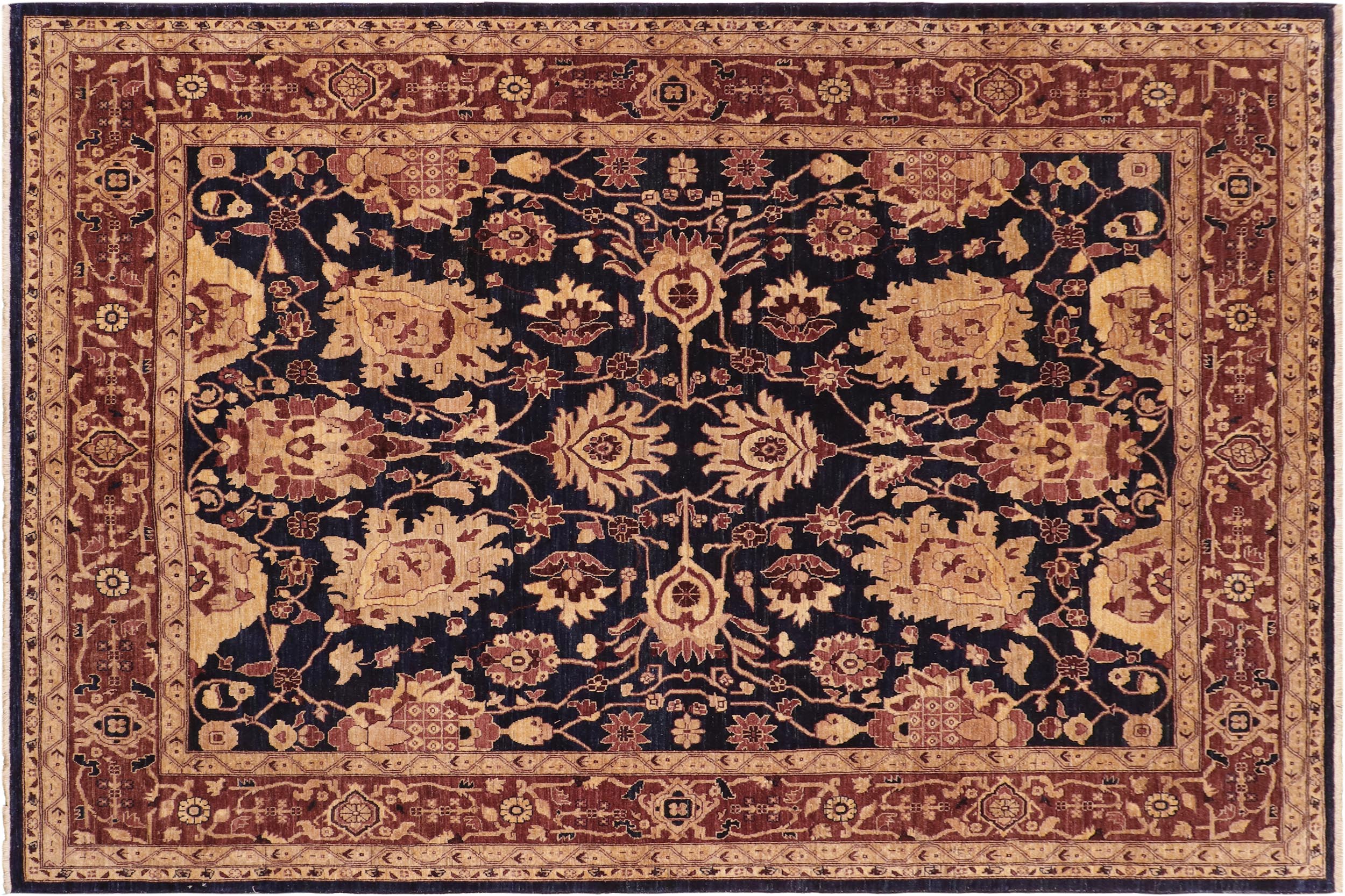 handmade Traditional Kafkaz Blue Red Hand Knotted RECTANGLE 100% WOOL area rug 8x10