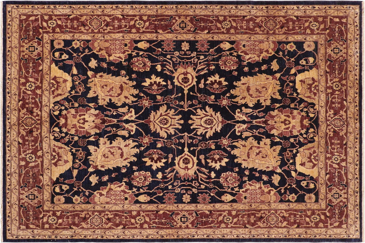 handmade Traditional Kafkaz Blue Red Hand Knotted RECTANGLE 100% WOOL area rug 8x10