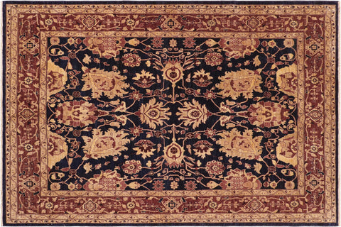 handmade Traditional Kafkaz Blue Red Hand Knotted RECTANGLE 100% WOOL area rug 8x10