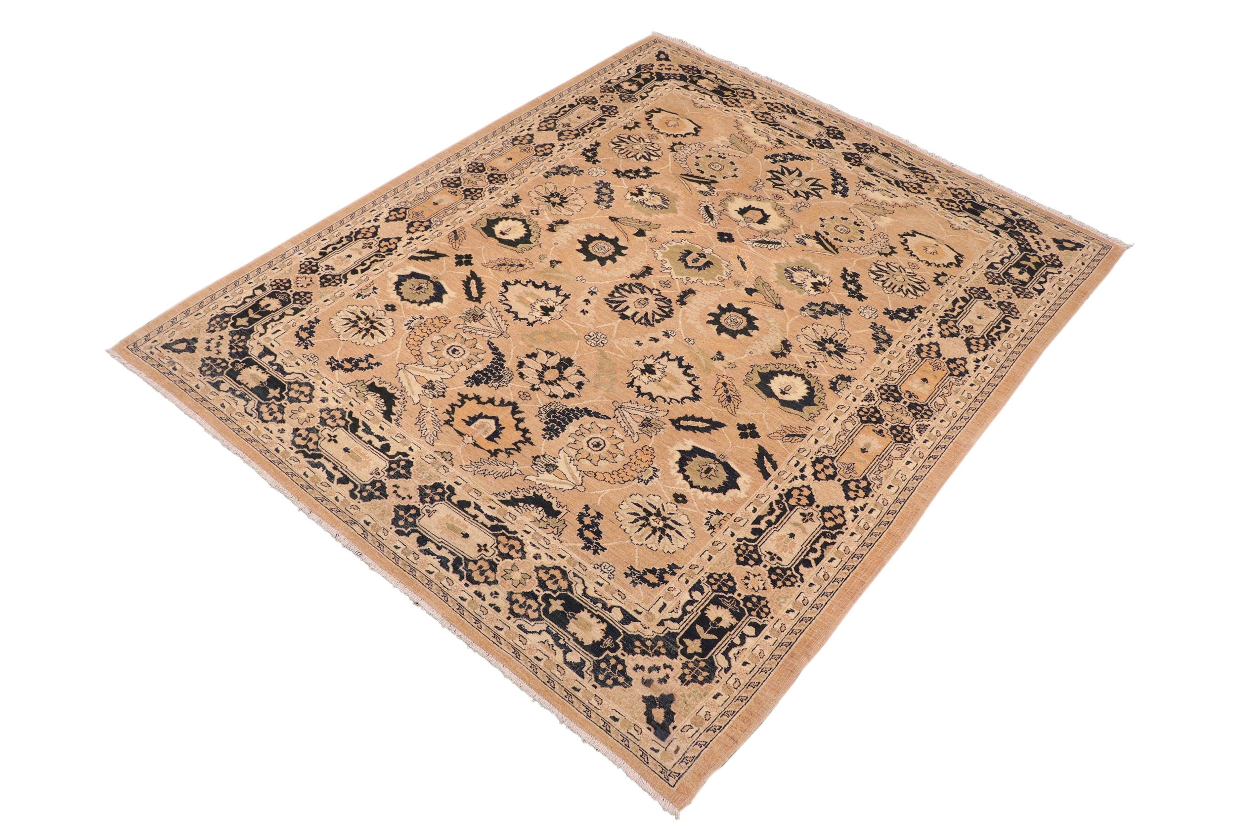 handmade Traditional Kafkaz Rose Blue Hand Knotted RECTANGLE 100% WOOL area rug 8x10