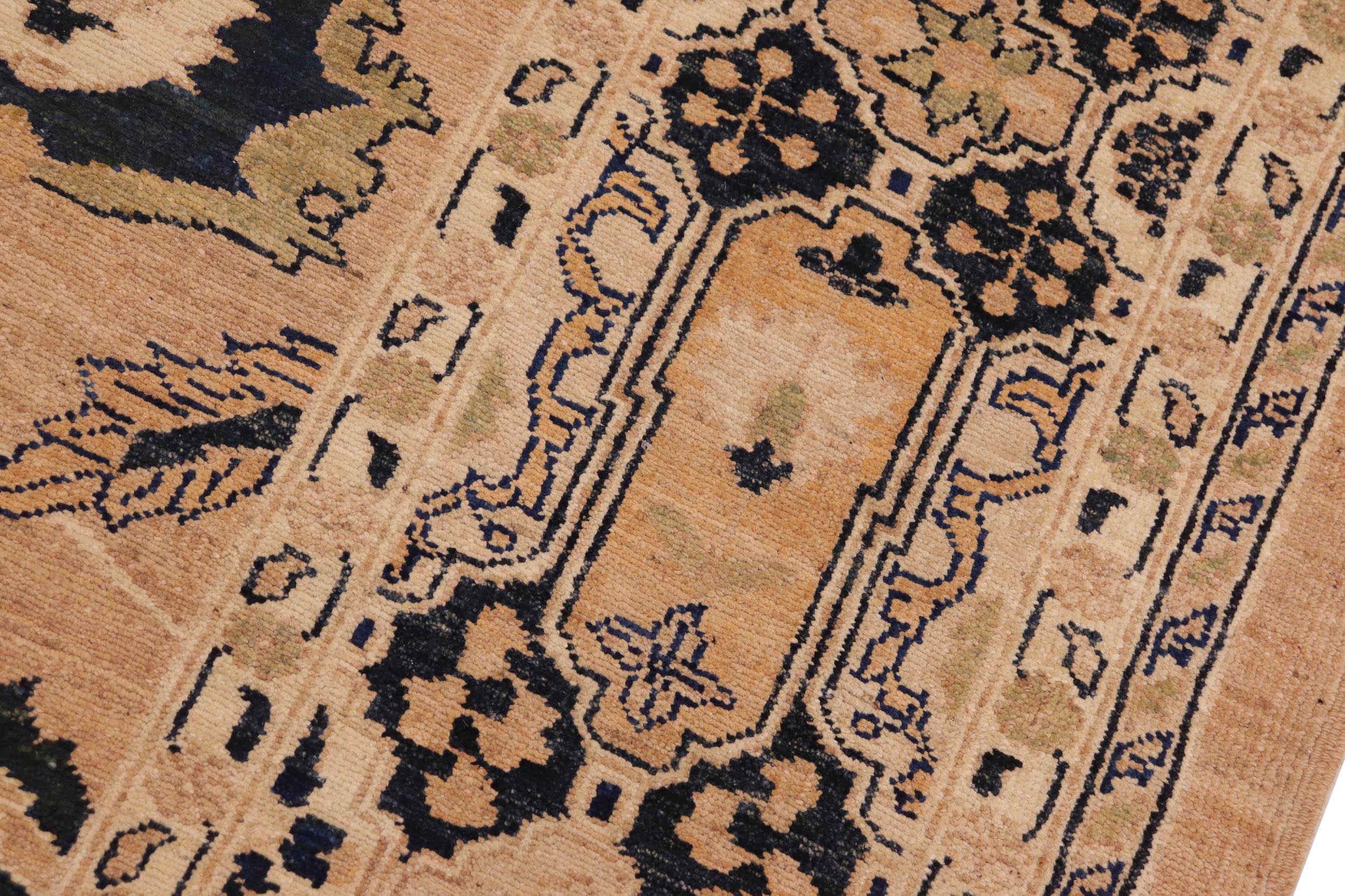 handmade Traditional Kafkaz Rose Blue Hand Knotted RECTANGLE 100% WOOL area rug 8x10