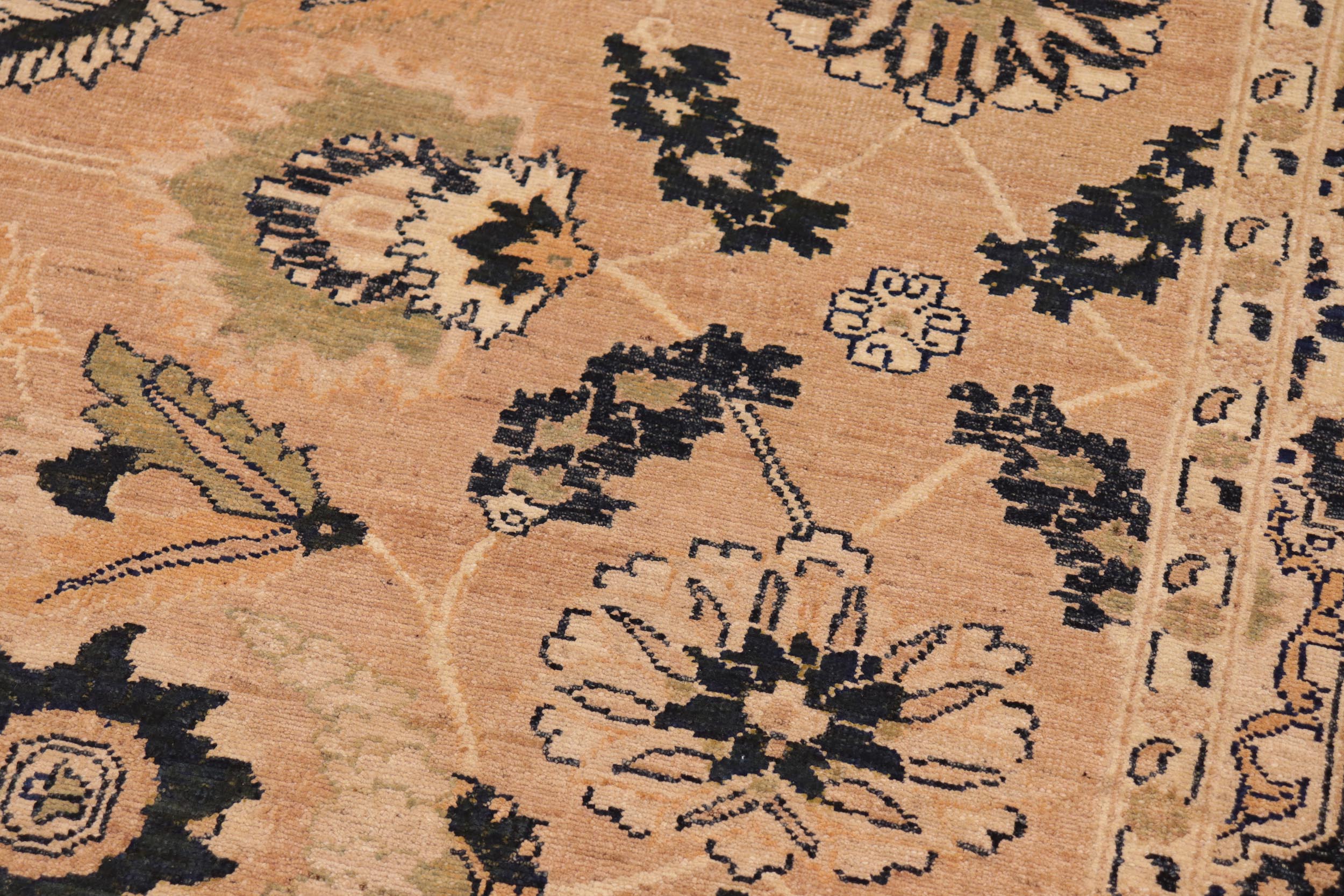 handmade Traditional Kafkaz Rose Blue Hand Knotted RECTANGLE 100% WOOL area rug 8x10